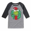 Licensed Character Boys 8-20 Dr. Seuss How The Grinch Stole Christmas Wreath Raglan Graphic Tee Red Gray -Licensed Character Shop unnamed file 7286