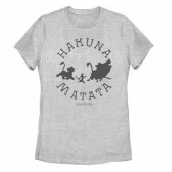 Licensed Character Juniors' Disney's Lion King Hakuna Matata Silhouette Tee Athletic Heather -Licensed Character Shop unnamed file 7296