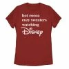 Licensed Character Juniors' Disney Christmas Hot Cocoa Cozy Sweaters Watching Disney Tee -Licensed Character Shop unnamed file 7311