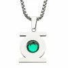 Licensed Character DC Comics Green Lantern Stainless Steel Green Cubic Zirconia Pendant Necklace -Licensed Character Shop unnamed file 7332