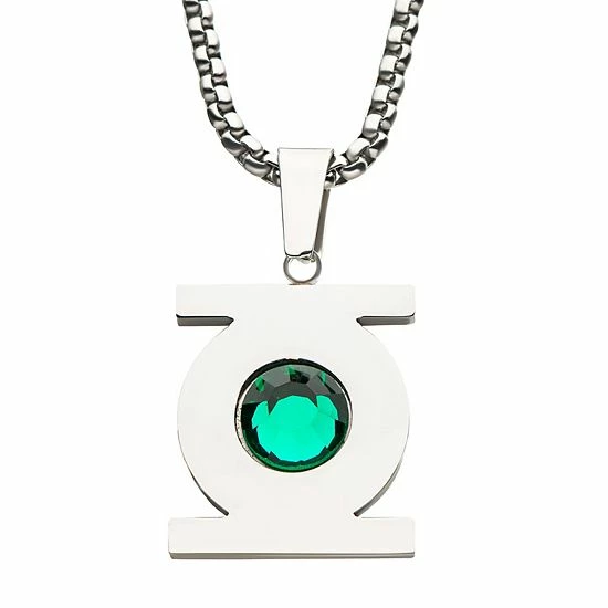 Licensed Character DC Comics Green Lantern Stainless Steel Green Cubic Zirconia Pendant Necklace 3 Licensed Character DC Comics Green Lantern Stainless Steel Green Cubic Zirconia Pendant Necklace