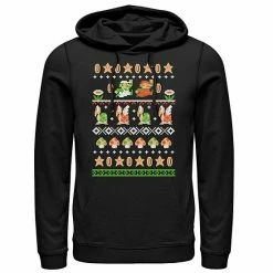 Licensed Character Men's Nintendo Super Mario Nordic Pattern Hoodie Charcoal Heather -Licensed Character Shop unnamed file 7364