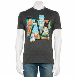 Licensed Character Men's Dragon Ball Z Graphic Tee Charcoal Heather -Licensed Character Shop unnamed file 739