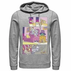 Licensed Character Men's Tom And Jerry Stealing Cheese Comic Panels Hoodie