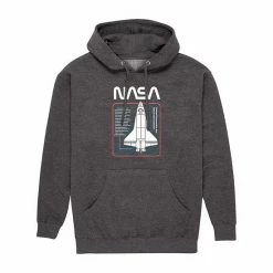 Licensed Character Men's NASA Shuttle Space Grid Hoodie Grey -Licensed Character Shop unnamed file 7471
