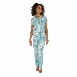Licensed Character Women's Nite Nite By Munki Munki Snoopy Short Sleeve Pajama Shirt & Pajama Pants Set Tie Dye -Licensed Character Shop unnamed file 751