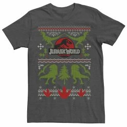Licensed Character Men's Jurassic World Dinosaur Xmas Ugly Sweater Graphic Tee Cardinal -Licensed Character Shop unnamed file 7564