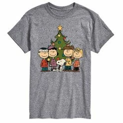 Licensed Character Men's Peanuts Christmas Group Tee White