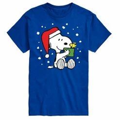 Licensed Character Men's Peanuts Snoopy Present Tee Blue -Licensed Character Shop unnamed file 7582