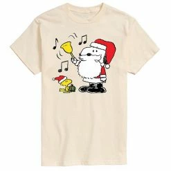 Licensed Character Men's Peanuts Snoopy Santa Bell Tee Blue -Licensed Character Shop unnamed file 7617