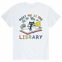 Licensed Character Men's Pete The Cat Meet At Library Tee White -Licensed Character Shop unnamed file 7625
