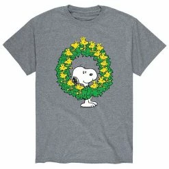 Licensed Character Men's Peanuts Wreath Fam Tee Athletic Heather