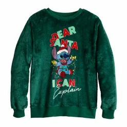 Licensed Character Disney's Lilo & Stitch Juniors' "Dear Santa" Stich Holiday Sweatshirt -Licensed Character Shop unnamed file 77