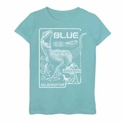 Licensed Character Girls 7-16 Jurassic World Two Blue Raptor Schematic Graphic Tee