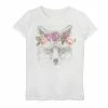 Licensed Character Girls 7-16 Pretty Fox Floral Anilmal Portrait Graphic Tee -Licensed Character Shop unnamed file 7745