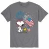 Licensed Character Men's Peanuts Snoopy & Woodstock Flags Fireworks Tee -Licensed Character Shop unnamed file 7749
