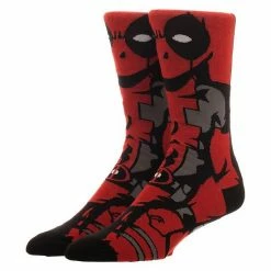 Licensed Character Men's Marvel Comics Deadpool Crew Socks
