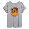Licensed Character Juniors' Fall Flowers Pumpkin Oversized Graphic Tee -Licensed Character Shop unnamed file 7901