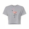 Licensed Character Juniors' Flamingo Watercolor Cropped Graphic Tee -Licensed Character Shop unnamed file 7908