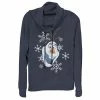 Licensed Character Disney's Frozen Olaf Smile Snowflake Juniors' Christmas Cowl Neck Pullover -Licensed Character Shop unnamed file 7932