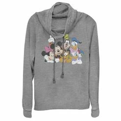 Licensed Character Disney Mickey Mouse Juniors' Classic Group Cowlneck Sweatshirt