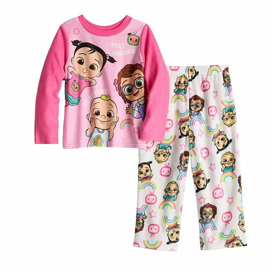 Licensed Character Toddler Girl CoComelon Rainbows 2-Piece Pajama Set 3 Licensed Character Toddler Girl CoComelon Rainbows 2-Piece Pajama Set
