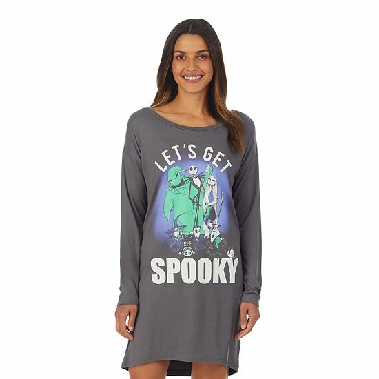 Licensed Character Women's The Nightmare Before Christmas Long Sleeve Sleepshirt Light Purple 7 Licensed Character Women's The Nightmare Before Christmas Long Sleeve Sleepshirt Light Purple - Image 5