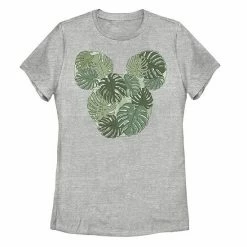 Licensed Character Disney's Mickey Mouse & Friends Juniors' Monstera Plant Fill Graphic Tee White -Licensed Character Shop unnamed file 8112