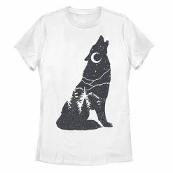 Licensed Character Juniors' Wolf Howl Silhouette Fill Graphic Tee