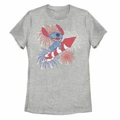 Licensed Character Disney's Lilo & Stitch Junior's Stich 4th Of July Firework Graphic Tee