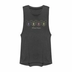Licensed Character Disney's Mickey Mouse Colorful Silhouette Outline Juniors' Muscle Tank Top
