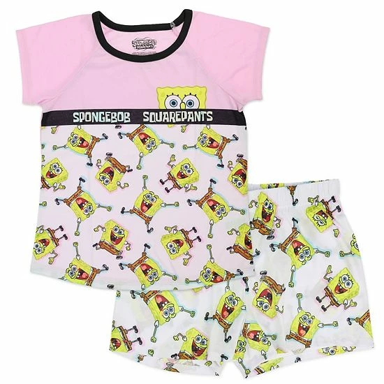 Licensed Character Girls 4-12 Nickelodeon SpongeBob SquarePants Top & Bottoms Pajama Set 3 Licensed Character Girls 4-12 Nickelodeon SpongeBob SquarePants Top & Bottoms Pajama Set