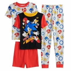 Licensed Character Boys 4-10 Sonic The Hedgehog Tops & Bottoms Pajama Set
