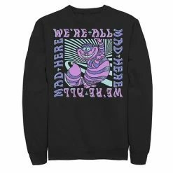 Licensed Character Men's Disney Alice In Wonderland Cheshire Cat We're All Mad Box Up Sweatshirt Charcoal Heather -Licensed Character Shop unnamed file 8276