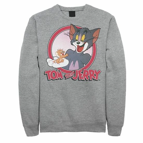 Licensed Character Mens Tom And Jerry Retro Style Portrait Sweatshirt 3 Licensed Character Mens Tom And Jerry Retro Style Portrait Sweatshirt