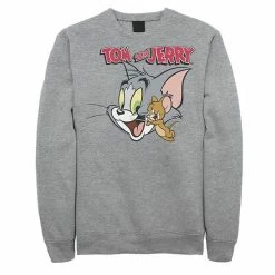 Licensed Character Men's Tom And Jerry Simple Portrait Logo Sweatshirt