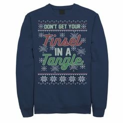 Licensed Character Men's Ugly Sweater Don't Get Your Tinsel In A Tangle Graphic Fleece Pullover