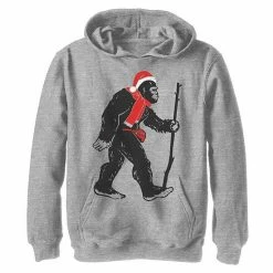 Licensed Character Boys 8-20 Bigfoot Walking Santa Hat Christmas Hoodie Athletic Heather -Licensed Character Shop unnamed file 8434