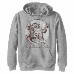 Licensed Character Boys 8-20 Santa Clause I Believe Christmas Graphic Fleece Hoodie