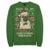 Licensed Character Men's Ugly Christmas Sweater Pug Candy Cane Graphic Fleece Pullover -Licensed Character Shop unnamed file 8534