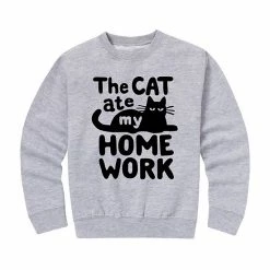 Licensed Character Boys 8-20 The Cat Ate Homework Graphic Fleece Sweatshirt