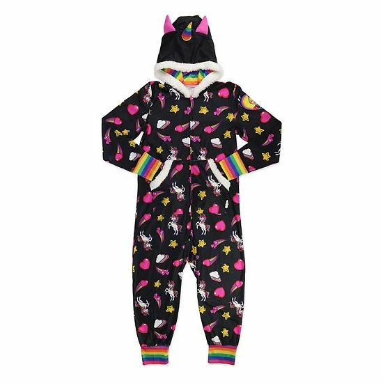 Licensed Character Girls 4-12 Jojo Siwa Hooded Costume One-Piece Pajamas 3 Licensed Character Girls 4-12 Jojo Siwa Hooded Costume One-Piece Pajamas