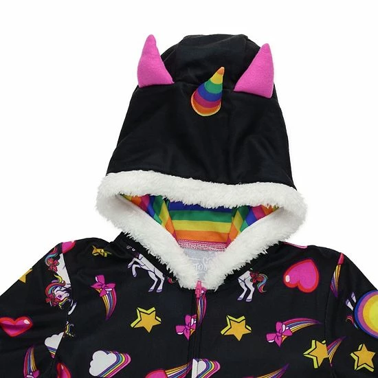 Licensed Character Girls 4-12 Jojo Siwa Hooded Costume One-Piece Pajamas 4 Licensed Character Girls 4-12 Jojo Siwa Hooded Costume One-Piece Pajamas - Image 2