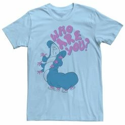 Licensed Character Men's Disney Alice In Wonderland Caterpillar Who Are You Tee Light Blue