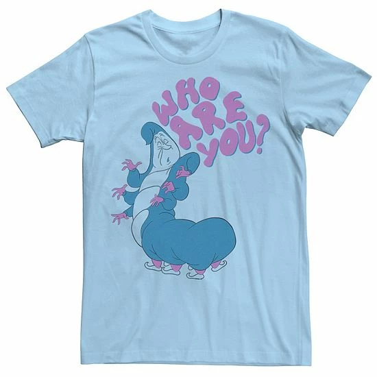 Licensed Character Men's Disney Alice In Wonderland Caterpillar Who Are You Tee Light Blue 4 Licensed Character Men's Disney Alice In Wonderland Caterpillar Who Are You Tee Light Blue - Image 2