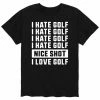 Licensed Character Men's I Hate Golf Nice Shot I Love Golf Tee Black -Licensed Character Shop unnamed file 8654