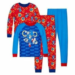 Licensed Character Boys 4-10 Sonic The Hedgehog Tops & Bottoms Pajama Set