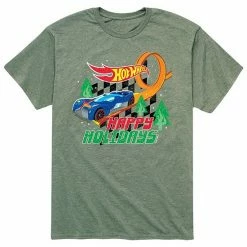 Licensed Character Men's Hot Wheels "Happy Holidays" Track Loop Tee Green -Licensed Character Shop unnamed file 8739