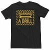 Licensed Character Big & Tall "Warning! This Is Not A Drill" Caution Sign Tee -Licensed Character Shop unnamed file 8761