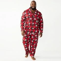 Licensed Character Disney's Mickey Mouse Big & Tall Jammies For Your Families® "Holiday Party Mickey" Print Pajama Set
